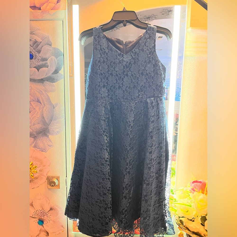 Blue flower print dress